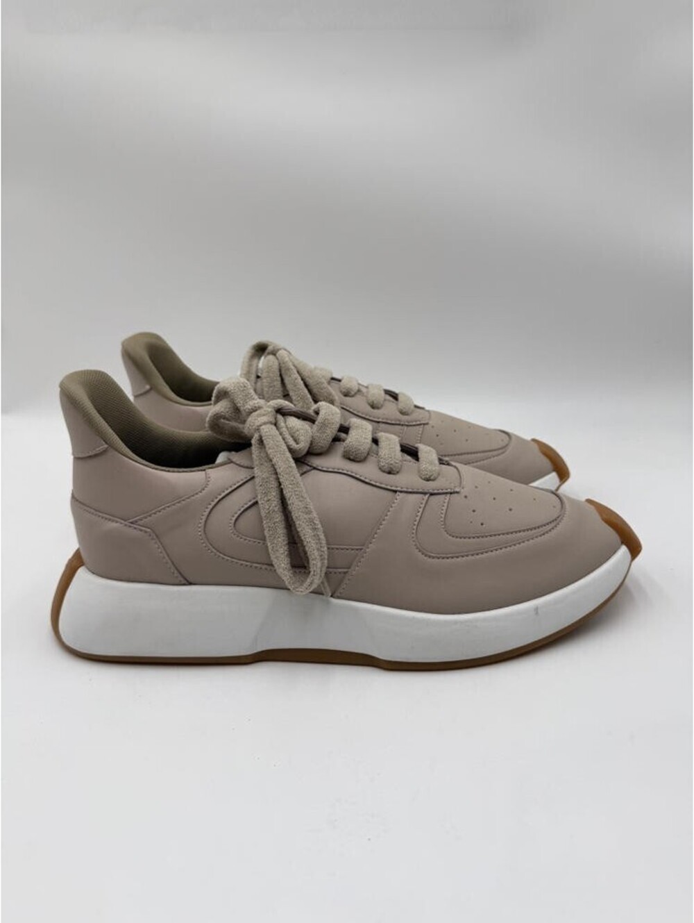 Men's Giuseppe Zanotti Winner Running Sneakers Beige Leather Size 42
